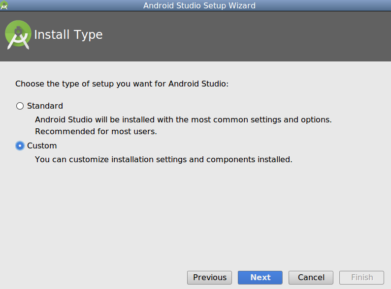 android studio install type